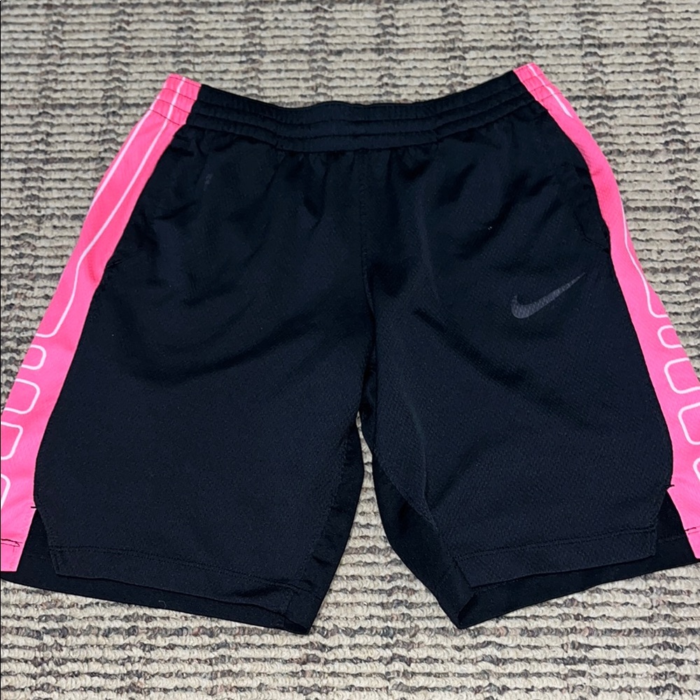 Nike Black Basketball Shorts with Pink Stripes